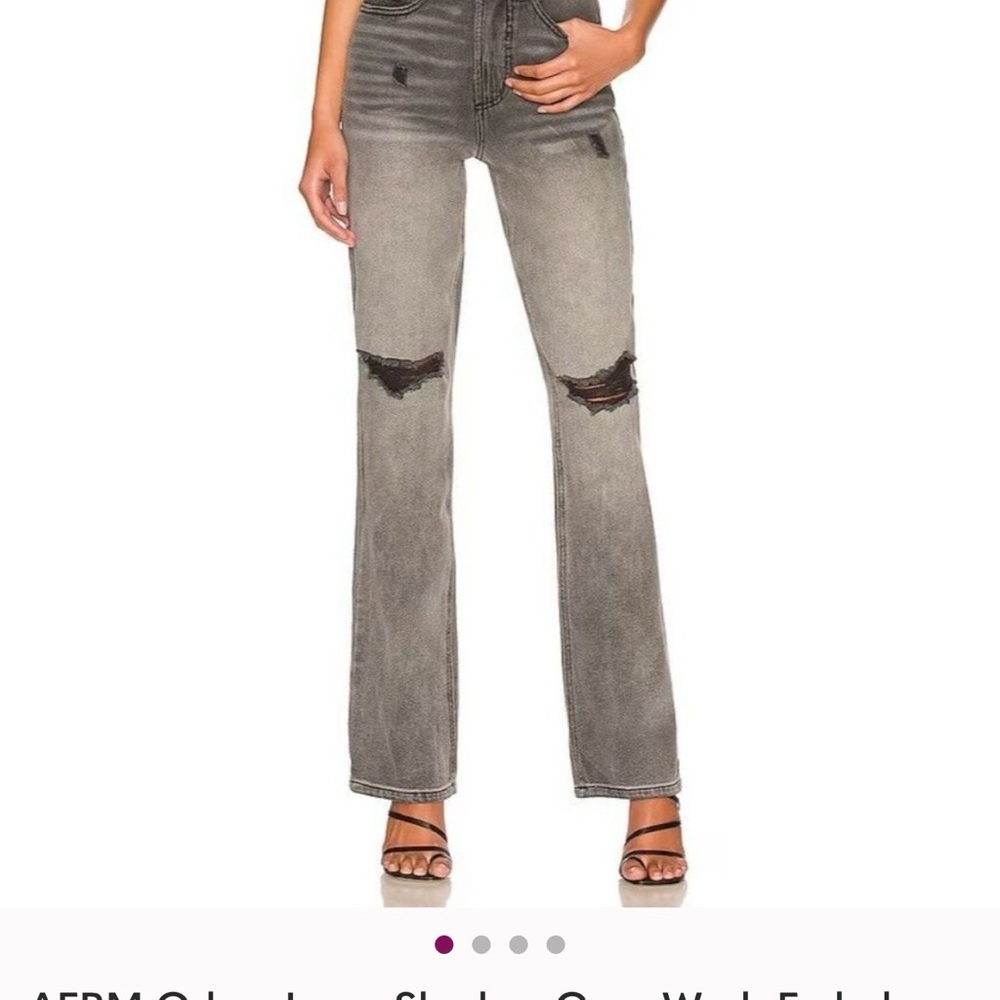 AFRM Women's Distressed Gray Jeans